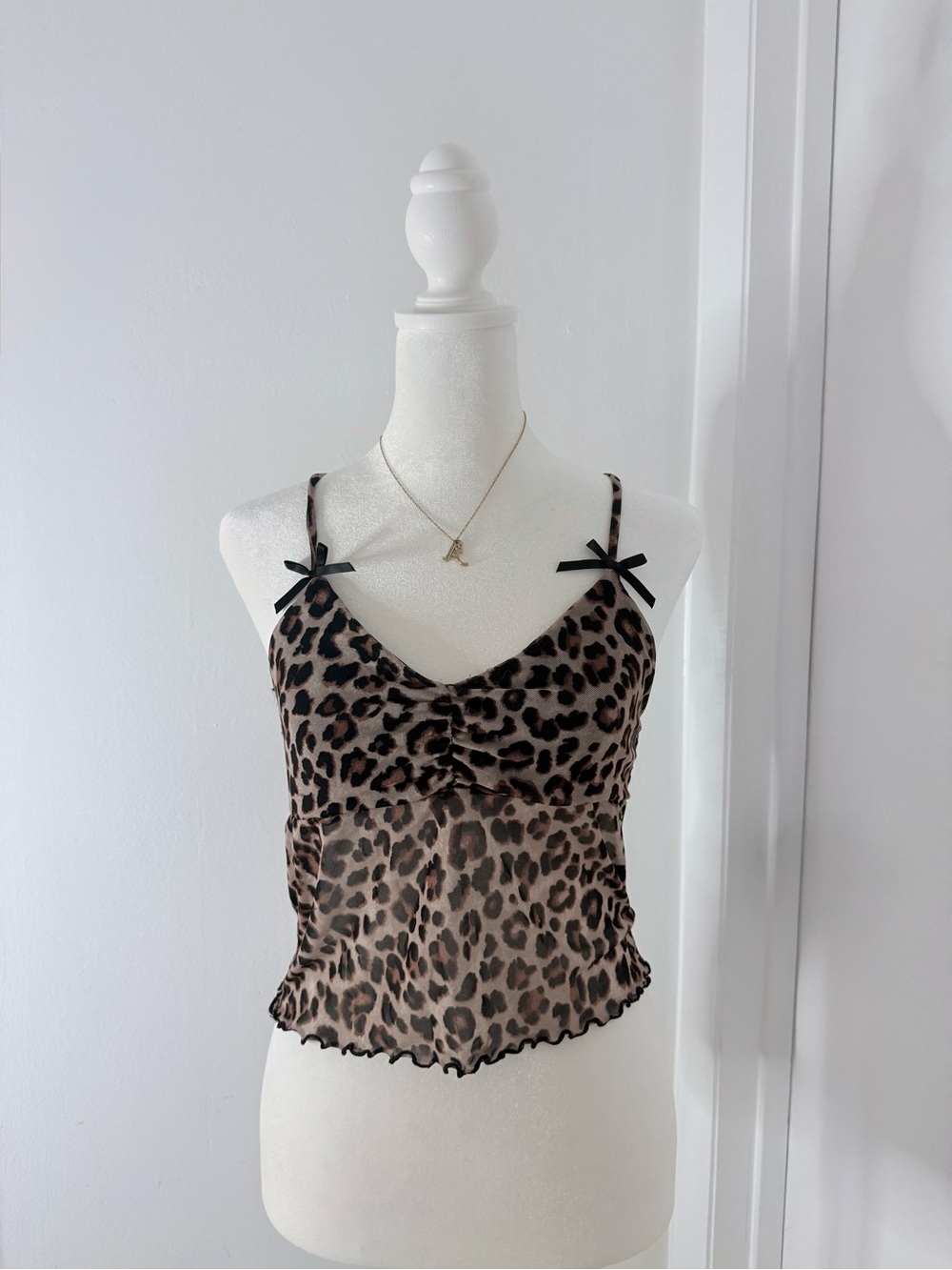 Leopard Print Cami With Bow Details